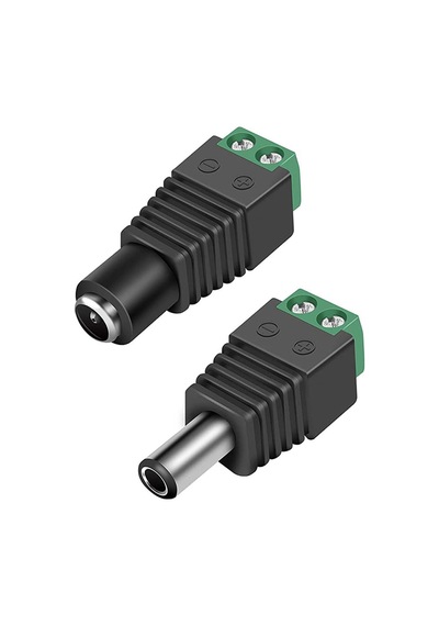 Dc Dişi+Erkek 5.5x2.1mm Klemensli Güç Konnektörü Seti