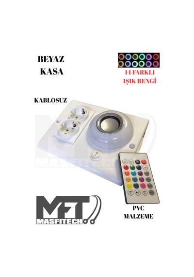 Masfitech Tezgah Altı Bluetooth Müzik Çalar Prizmatik Venüs Beyaz