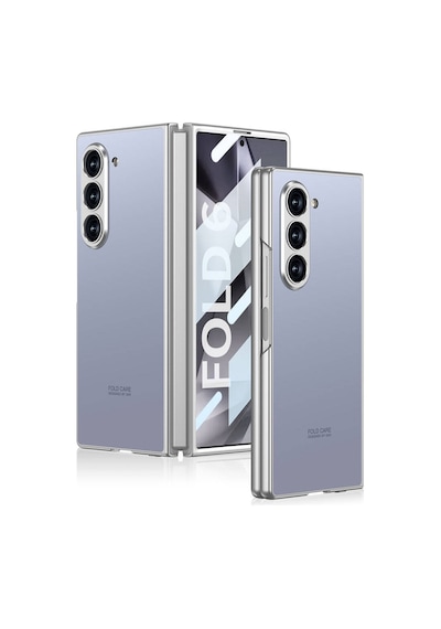 Zore Galaxy Uyumlu Z Fold 6 Kılıf Titanyum Metal Tasarımlı Msra Kıpta Caz Kapak-mavi Mavi