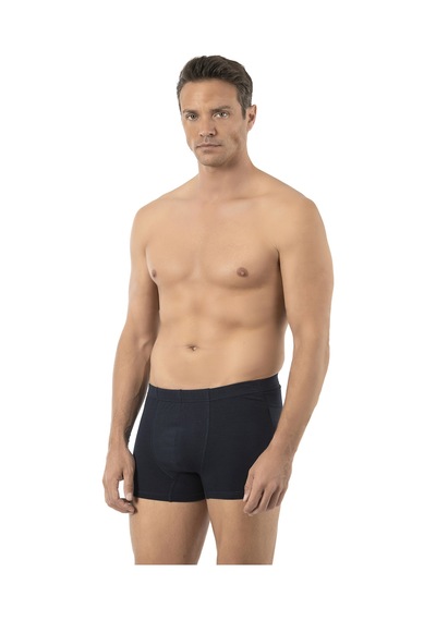 Özkan Underwear Özkan 12024 Erkek Pamuklu Likralı Süprem Esnek Rahat Boxer Şort Lacivert