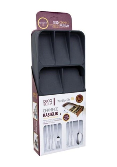 Yer Tasarruflu 9 Bölmeli Füme Kaşıklık 2 Adet Gore Gri Diğer