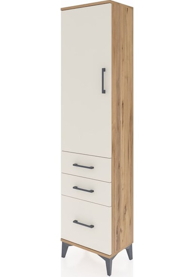 Arges Dolap 2 Raflı 3 Çekmeceli Tek Kapaklı 44x30x182 Çam-aytaşı Çam