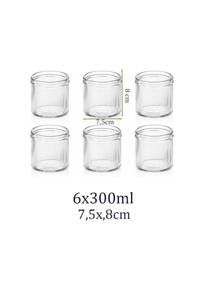 Porsima 4475 6'lı Magnolia Kasesi Cam Tatlı Ve Servis Kasesi Seti Şık, Dayanıklı Cam Kase 300ml