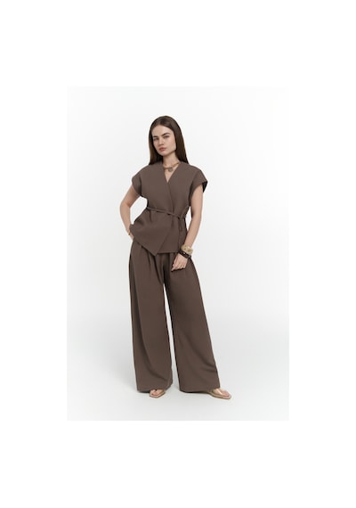 Mai Collection Mai Studios Co. Sorrenio Açık Kahve Yelek Pantolon Takım Acık Kahve Açık Kahverengi