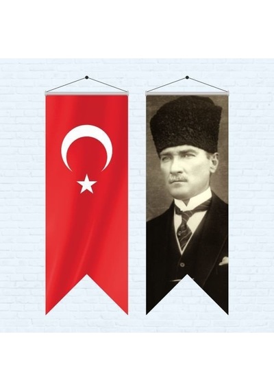 Atatürk Posteri Ve Türk Bayrağı Kırlangıç 70x200 Cm -5 Tek Ebat