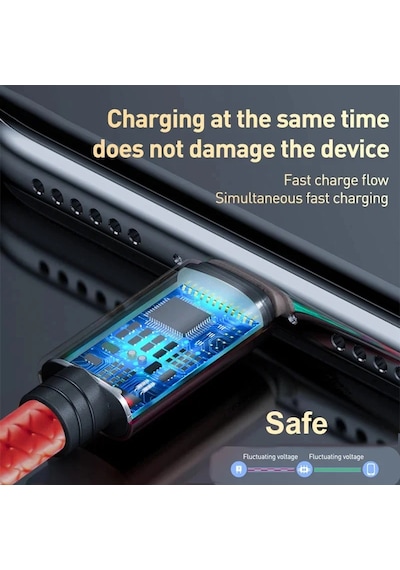 Sindvor 3 M Şarj Kablosu 3 In 1 Usb Tip C Şarj Kablosu Çok Bağlantı Noktalı 3 İn 1 Cable 1.2m Usb Cable Diğer