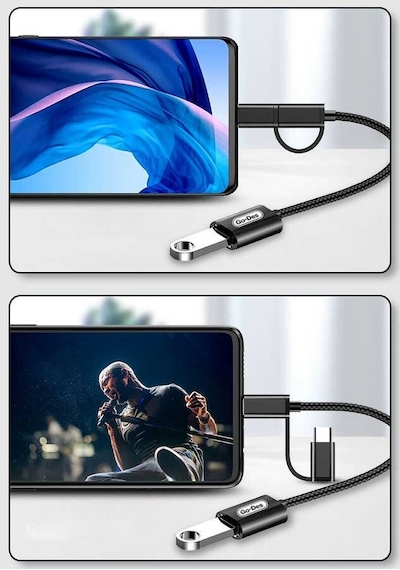 Go Des GD-CT033 2 in 1 USB 3.0 to Micro / Type-C OTG Dönüştürücü Çevirici Tak & Çalıştır - ZORE-257768