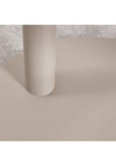 Paledin Design Magna Yan Sehpa Modern Yuvarlak Çelik Koltuk Yanı Sehpası Granit Grisi 40x40x50 Cm Kahverengi