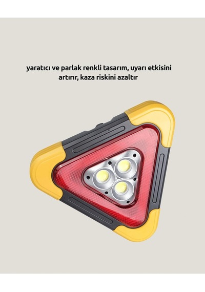 Tr My Best Store 6058 Solar Şarjlı Üçgen Led Park Ve İkaz Lambası