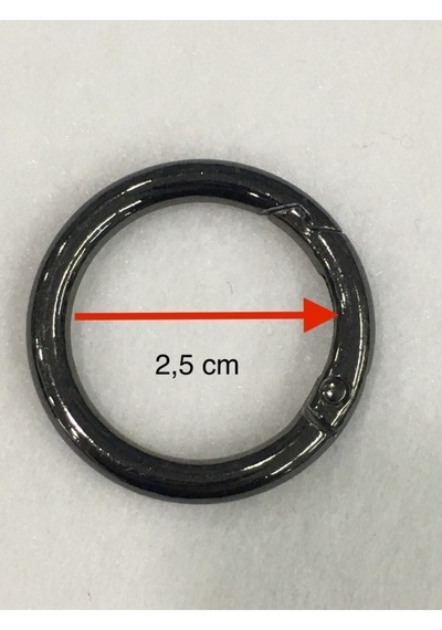 Karantuhafiye Çanta Halkası Yuvarlak Yaylı Klips 2,5 Cm 4 Lü Set Antrasit Antrasit