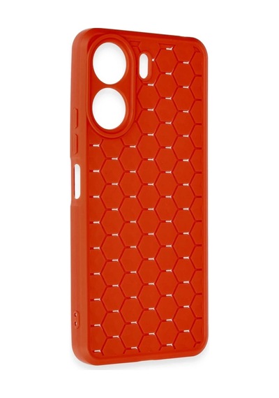 Xiaomi Redmi 13c Uyumlu Kılıf Petek Silikon Kapak - Kırmızı
