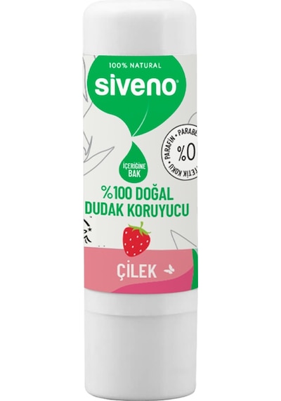 Siveno %100 Doğal Dudak Koruyucu Çilekli 6 Gr