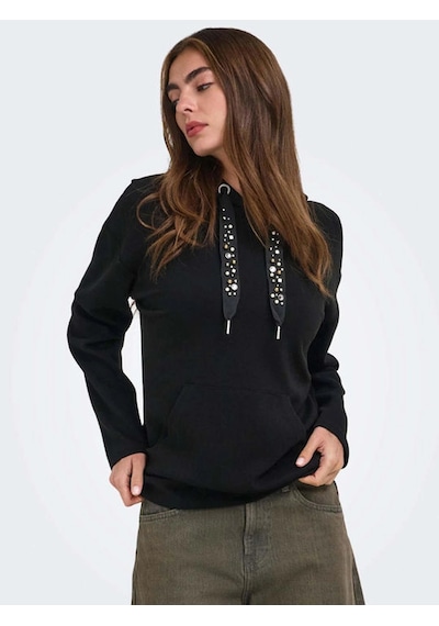 Only 15377809 Kapsonlu Kadin Sweat - Siyah