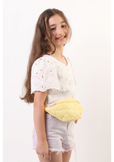 İcone Bag Icone Çocuk Kalp Kapitone Detaylı Bel Çantası Sarı