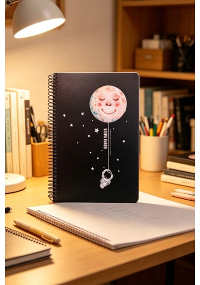 Orta Boy Plastik Kapak Kareli Defter 80 Yaprak 17x24 Cm
