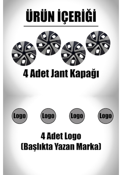 Ford Araçlar İçin Universal 14" İnç 4 Adet 1 Takım Jant Kapağı Fiesta Courier ... 105