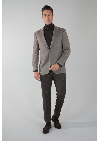 Bisse Comfort Fit Bej Mono Yaka Çift Yırtmaçlı 6 Drop Yün Polyester Erkek Ceket Pck24k24209 D07 Bej Bisse Comfort Fit Bej Mono Yaka Çift Yırtmaçlı 6 Drop Yün Polyester Erkek Ceket Pck24k24209 D07 Bej