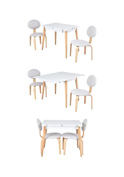 Vilinze Lodos Sandalye Avanos Ahşap Mdf Mutfak Masası Takımı - 90x120 Cm