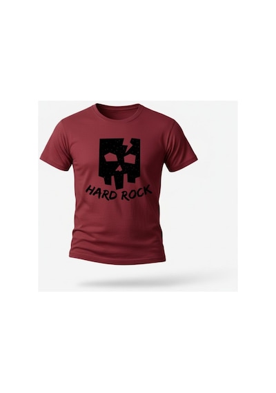 Urbantrendstore Unisex Hard Rock Oversize Fit Rahat Geniş Salaş T-shirt Günlük Tişört Bordo