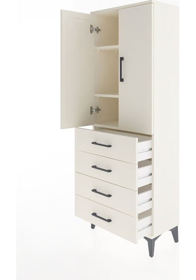 Arges Dolap 3 Raflı 4 Çekmeceli 2 Kapaklı 60x30x163 Aytaşı-aytaşı Aytası