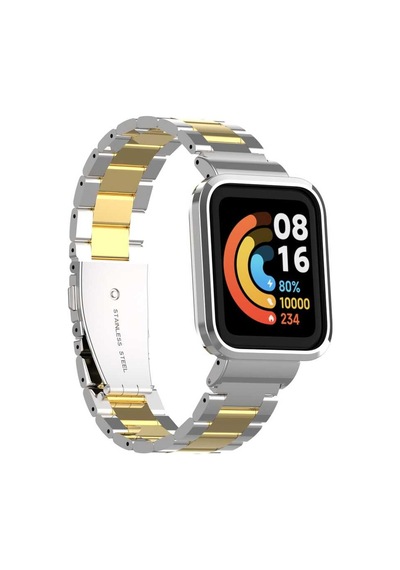 Xiaomi Redmi Watch Mi Watch Lite Uyumlu Krd-60 Metal Zore Kordon-gümüş-gold