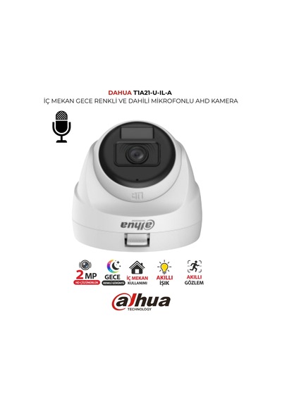 2mp Dome Güvenlik Kamerası Hac T1a21p U Il A 0280b 2.8mm Lens Sesli Ve Renkli