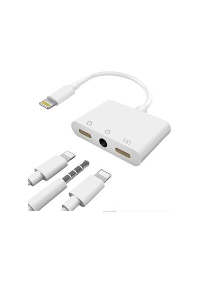 Apple Uyumlu iPhone 8 9 X 11 12 Lightning 3.5Mm Kulaklık Şarj Çoklayıcı 4756A