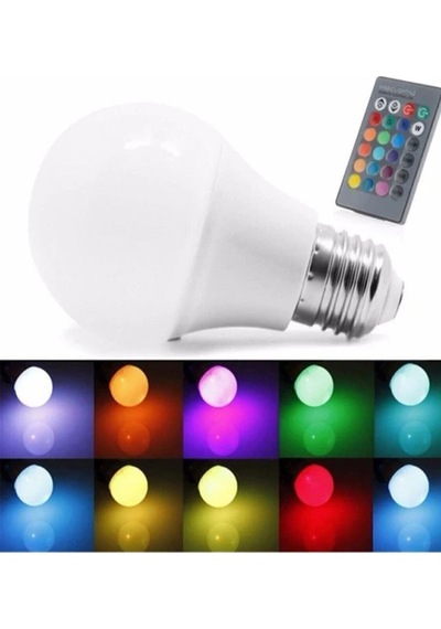 Renk Değiştiren Led Rgb Ampul E27 10W Kumandalı Aydınlatma