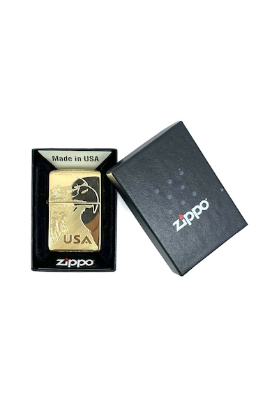 Zippo Amerikan Kartalı High Polish Brass Dizayn Çakmak Sarı