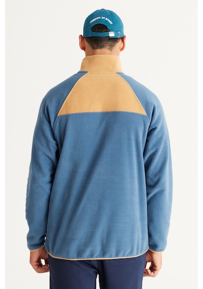 AC&Co / Altınyıldız Classics Erkek Indıgo-karamel Standart Fit Normal Kesim Bato Yaka Desenli Polar Indigo - Karamel AC&Co / Altınyıldız Classics Erkek Indıgo-karamel Standart Fit Normal Kesim Bato Yaka Desenli Polar Indigo - Karamel