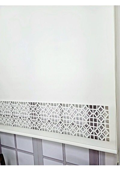 Stor Perde Desenli Lazer Kesim Kalın Kumaşlı Ml104 Ekru