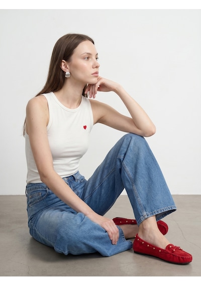 Dilvin 21259 Bisiklet Yaka Top-ekru