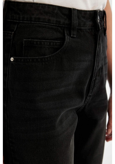 Defacto Relax Fit Yüksek Bel Bilek Boy Jean Pantolon C6387ax24aunm40 Siyah