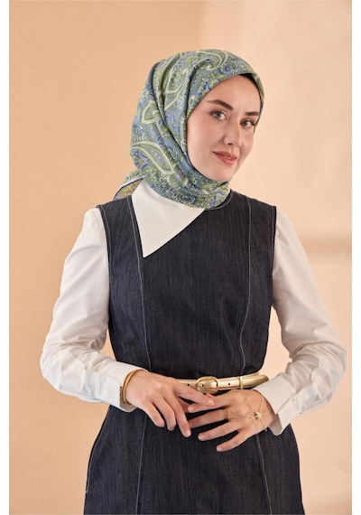 Silk Home Yaz Esintisi Eşarp 150002-01 Mavi, İndigo, Fosforlu Yeşil