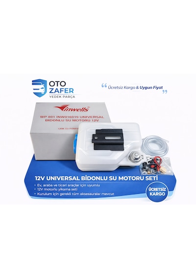 Oto Cam Su Deposu Fıskiye Bidonu Hortum Tam Takım 1 Set