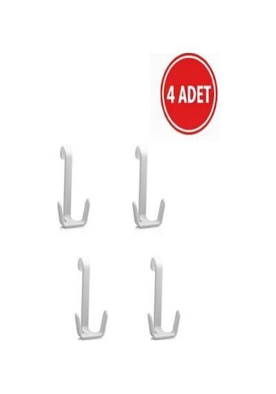 4 Adet Havlupan Askısı, Kıyafet Askısı, Kapı Arkası Askısı Radyatör Askısı Banyo Askısı Beyaz Beyaz