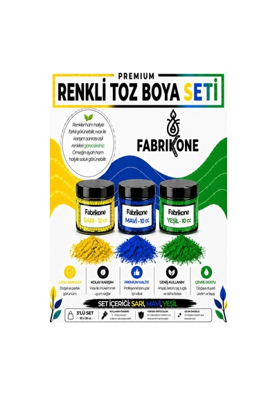 3'lü Set Premium Parafin Soya Wax Toz Mum Boyası Hobi Seti - 10 Cc Sarı, Mavi, Yeşil Bkfab3srmy10g Karışık