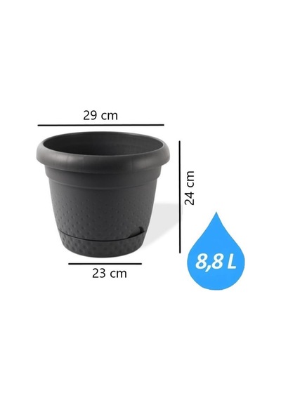 Omnipazar Krs-344 Dekoratif İnci Bitki Çiçek Saksı Takımı 8.8 Litre No 4 51393446