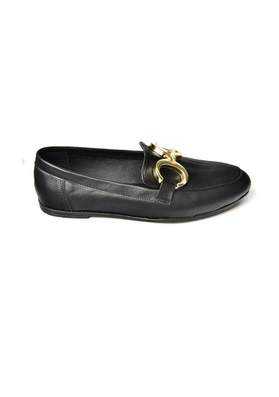Fox Shoes S291070303 Siyah Hakiki Deri Kadın Babet Siyah