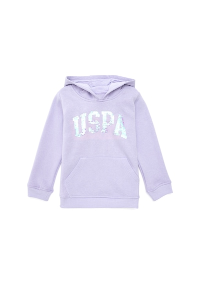 U.S. Polo Assn. Kız Çocuk Lila Kapüşonlu Basic Sweatshirt 50292512-VR034