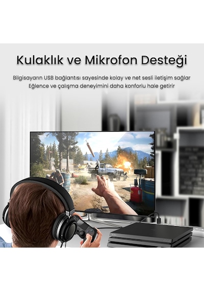 Usb-a To 3.5mm Jack Aux Mikrofon Destekli Dac Chip Hifi Ses Kartı