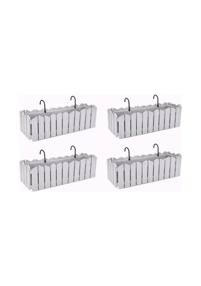 Ozn-616 Efes Askılı Balkon Saksı Takımı 4 Adet 9 Litre No:2 Gri