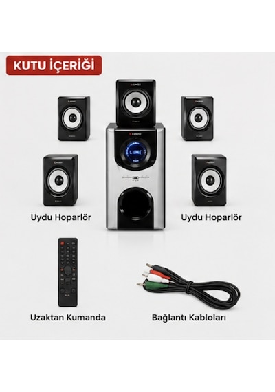 Kawaı Tx-765 5+1 Ses Sistemi Fm Radyo Usb Sd Kart Destekli Uzaktan Kumandalı