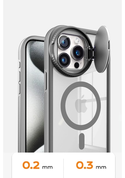 Cosmotex Newface Apple iPhone Uyumlu  14 Pro Max Kılıf Teleskop Lens Magsafe Silikon Kapak - Derin Mor