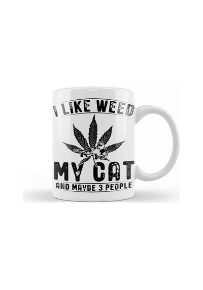 Weed Stoner Cat Owner Kupa Bardak Porselen Karışık