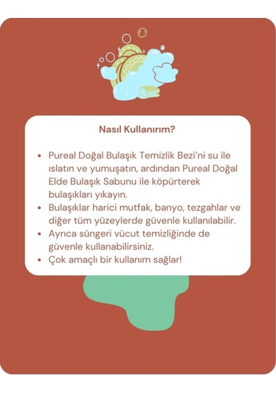 Pureal Yün Bulaşık Temizlik Bezi