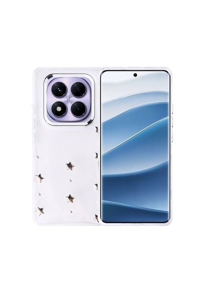 Kilifone - Redmi Note 14 Pro Plus Uyumlu Kılıf Airbag Tasarımlı Simli Şeffaf Kutup Kapak - Kiraz - T37080