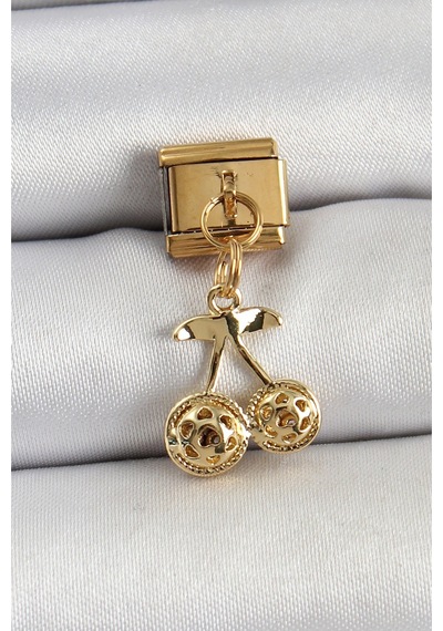 316l Çelik Sallantılı Zirkon Taşlı Fiyonk Model Gold Renk Nomination C316l Çelik Sallantılı Kiraz Model Gold Renk Nomination Charm Diğer