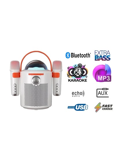 Erd Y13 Mikrofonlu Rgb Ledli Taşınabilir Bluetooth Hoparlör Çift Mikrofonlu Süper Bass