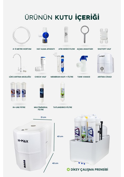 12 L Çelik Tank 15 Aşama Multi Mineral Su Arıtma Cihazı Hmaxs4512